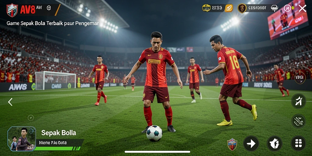 Antarmuka permainan sepak bola yang menarik dan interaktif.
