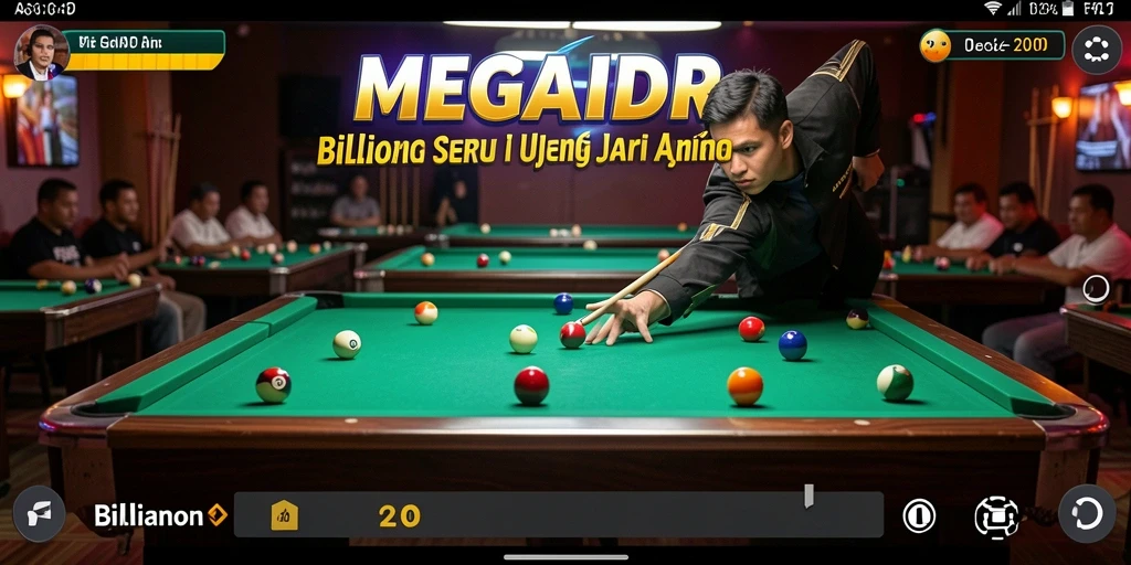 Antarmuka MEGAIDR yang menarik saat bermain Billiard.