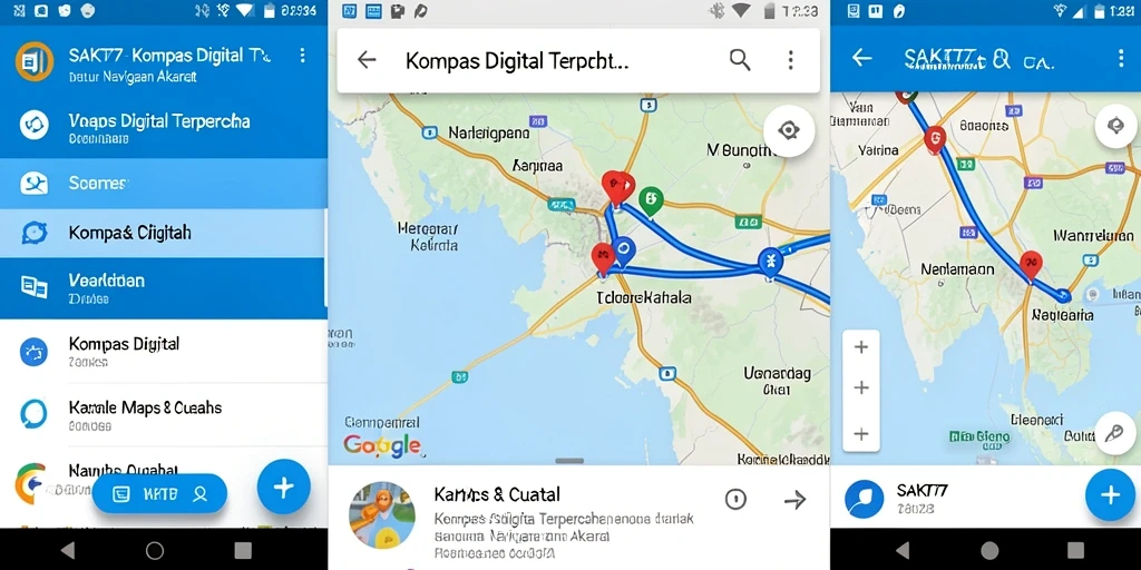 Screenshot utama SAKTI77 menunjukkan antarmuka kompas digital yang jelas dan informatif.