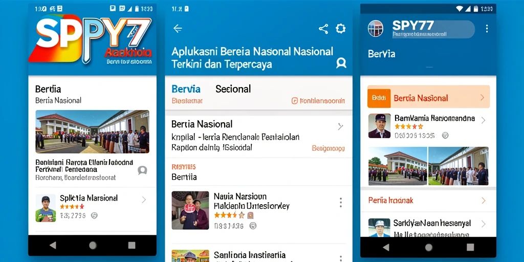 Tampilan antarmuka SPY77 dengan berita nasional terbaru.