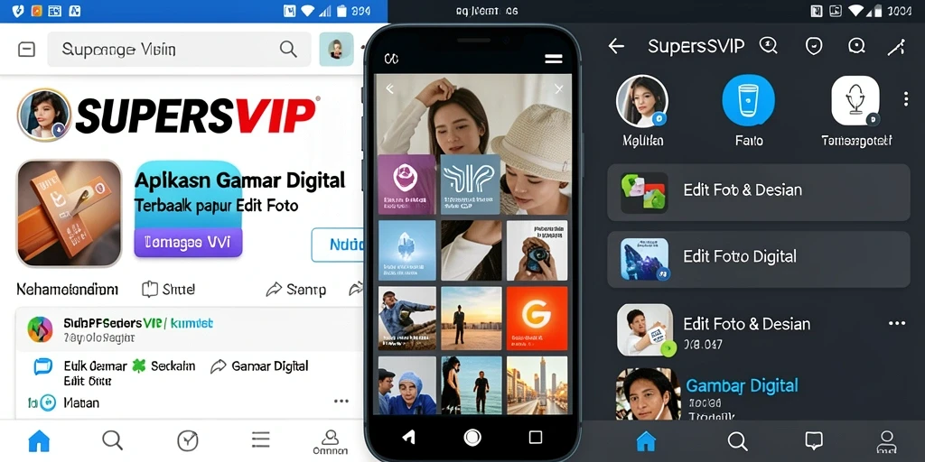 Antarmuka aplikasi SUPERSVIP yang intuitif dan menarik untuk editing gambar.
